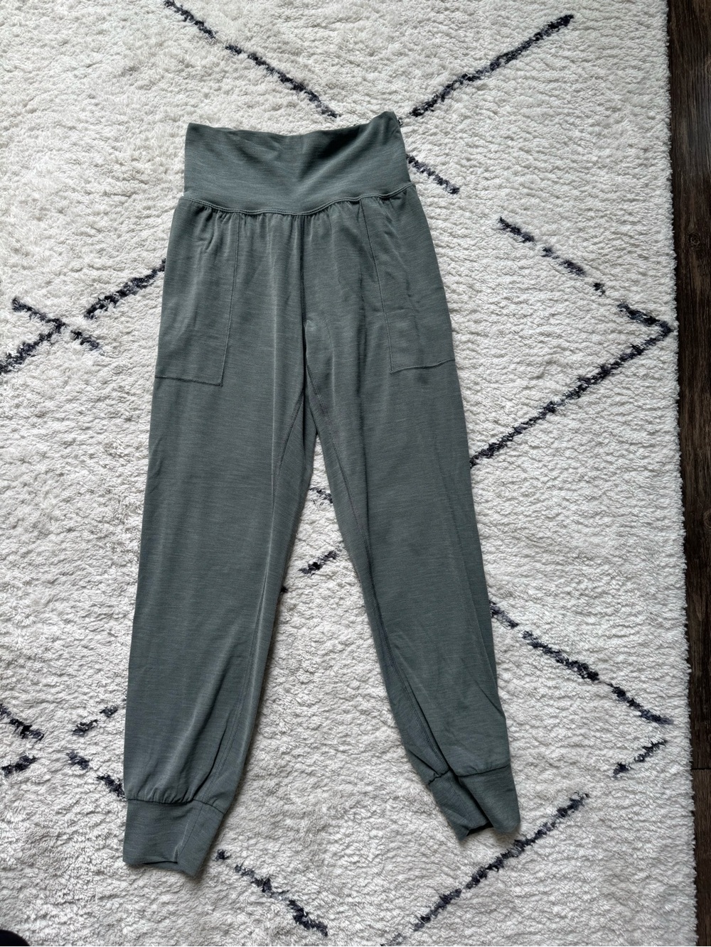 Athleta Olive Green High-Waist Track Joggers